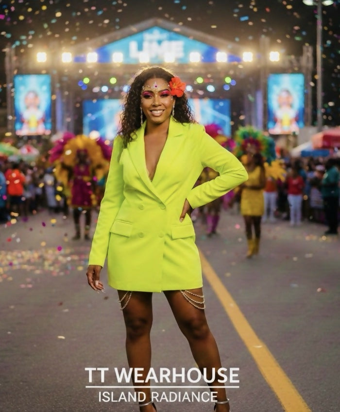 Lime Green Blazer Romper