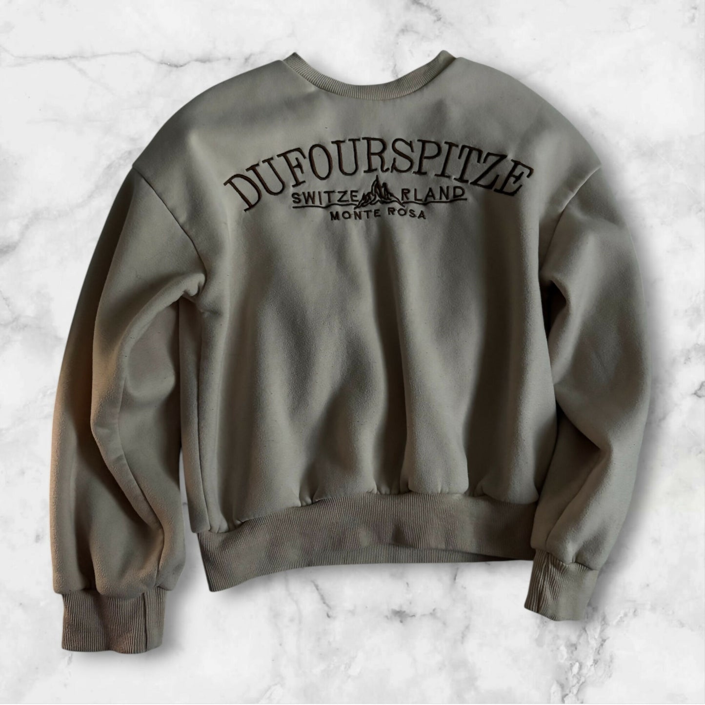 Drop Shoulder Slogan Embroidery Sweatshirt
