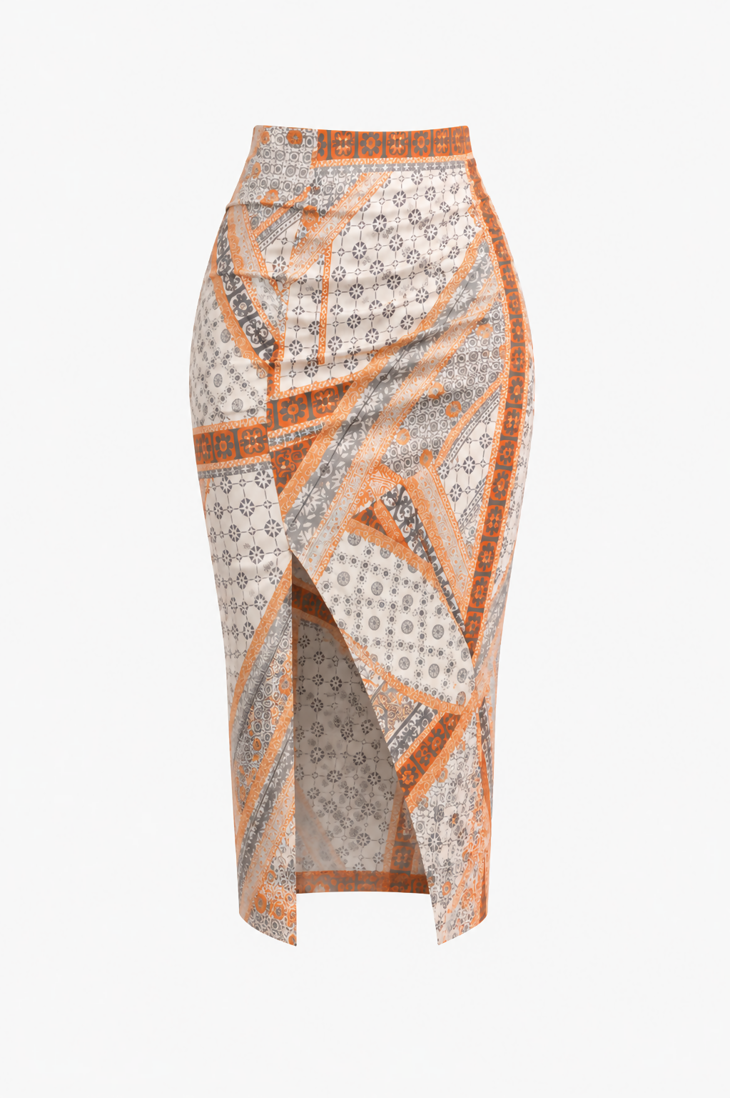 BOHO Print Satin Skirt