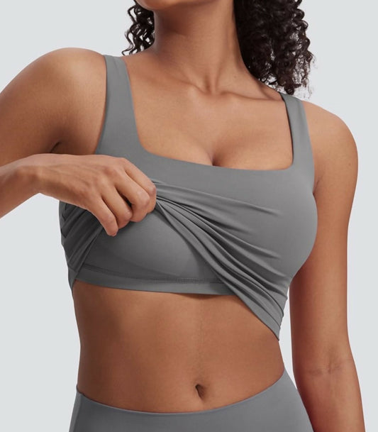 Amazon CRZ Yoga Butterlux Square Neck Crop Top