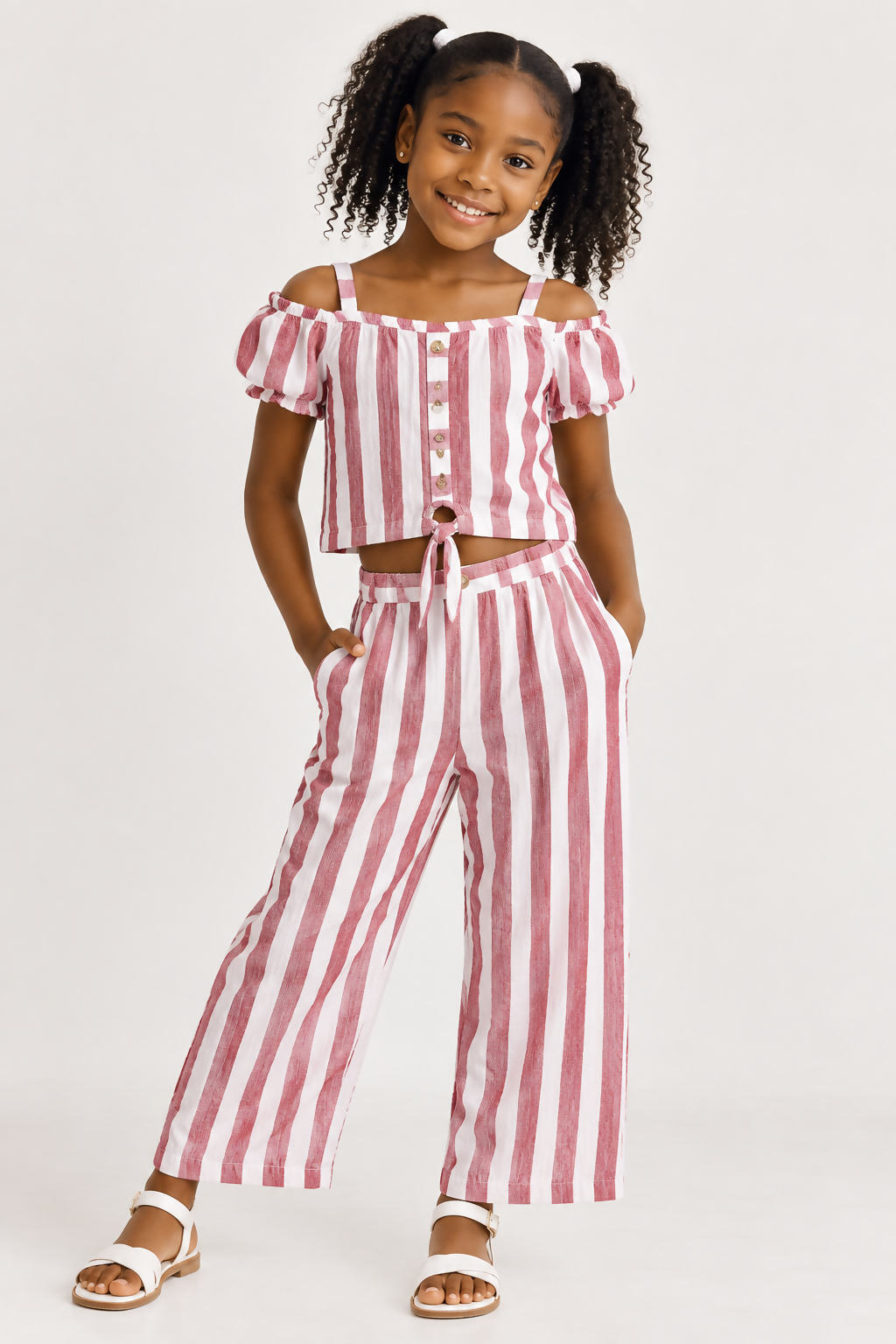 Girl's 2pc Stripped Set
