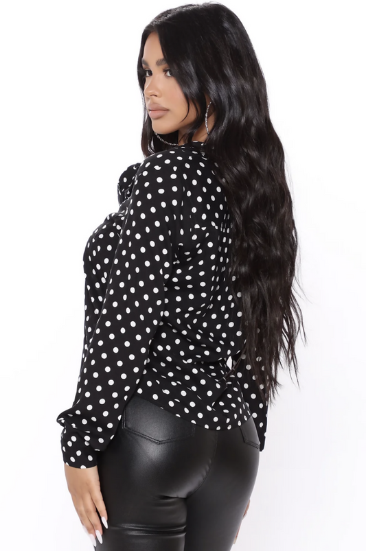 Fashion Nova Polka Dot Shirt