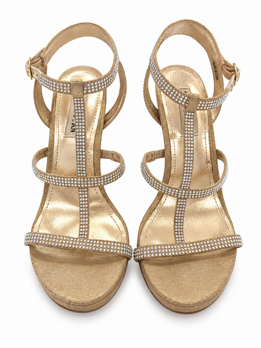 Steve Madden Gold Strappy Stilettos