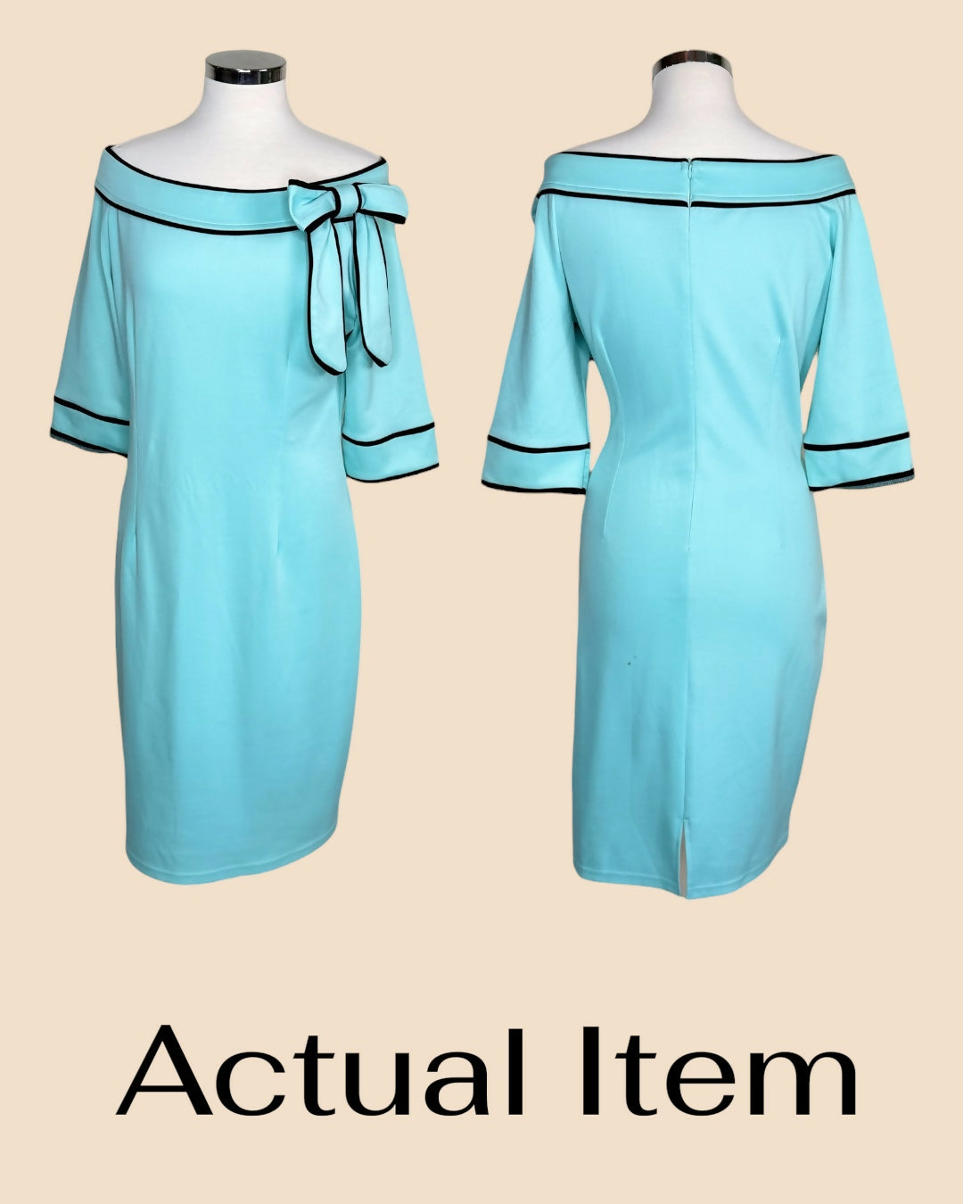Turquoise Bowknot Pencil Dress