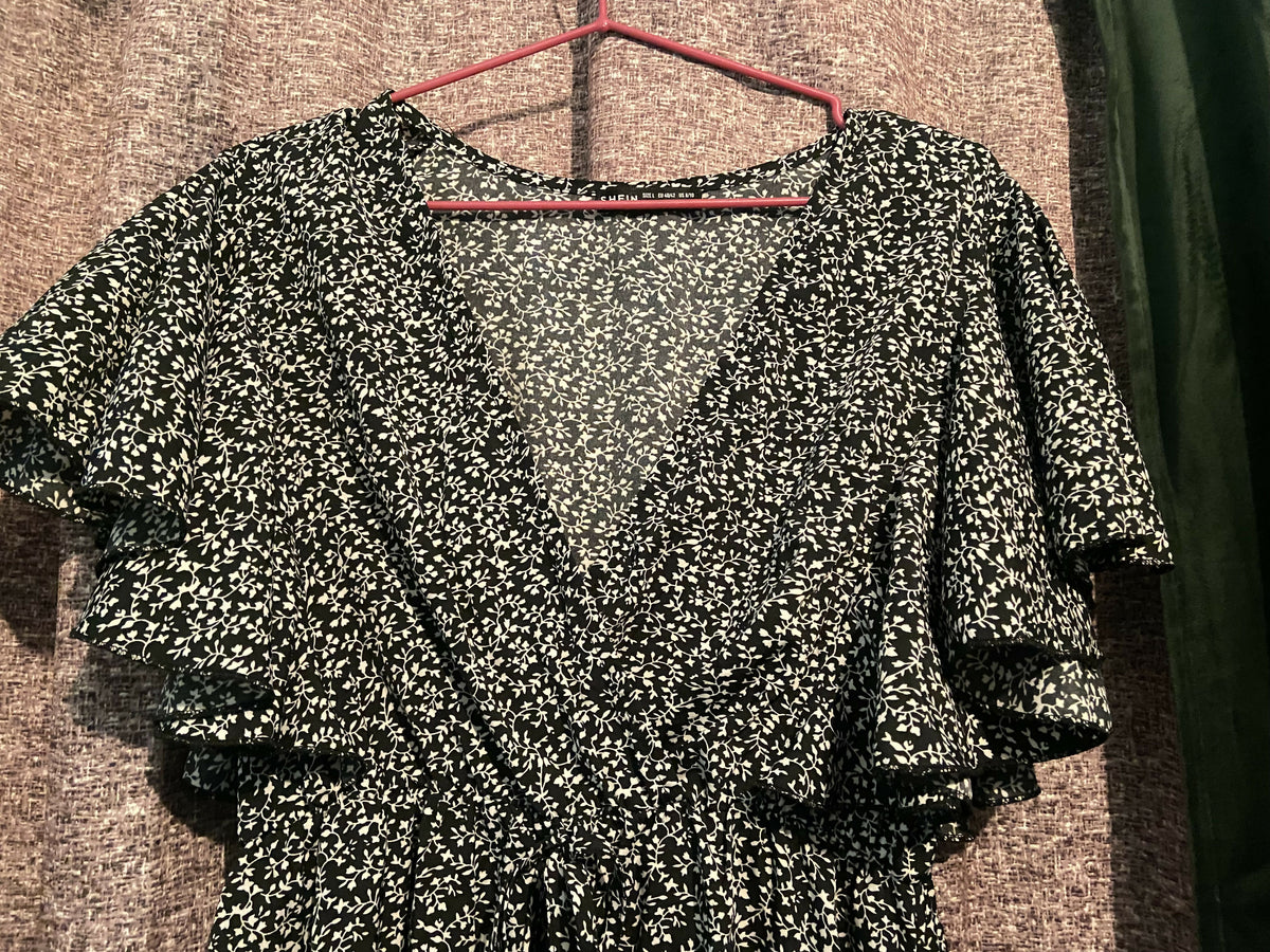 Floral Butterfly Sleeve Dress