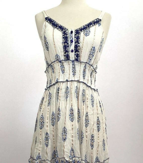Boho Paisley Gold striped dress