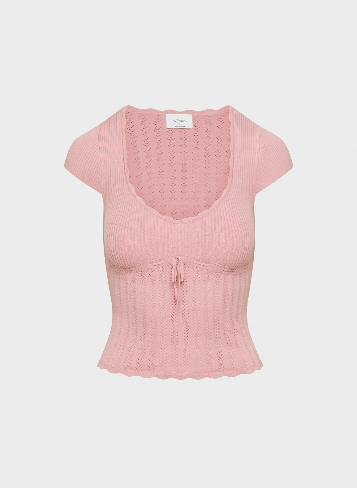 Aritzia Pink Soloist Short Sleeve Sweater