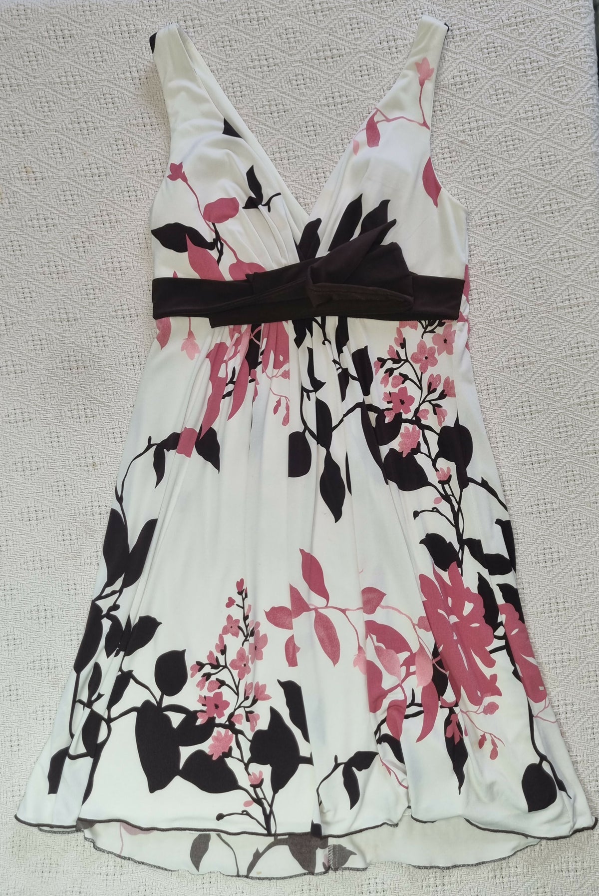 Speckless Floral Dress with Ribbon Tie
