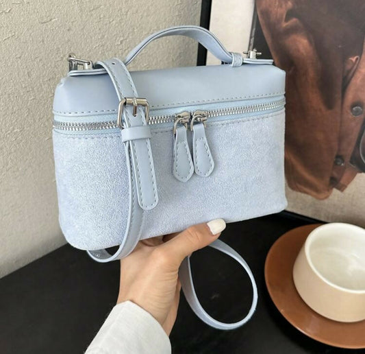 Solid color Suede crossbody bag