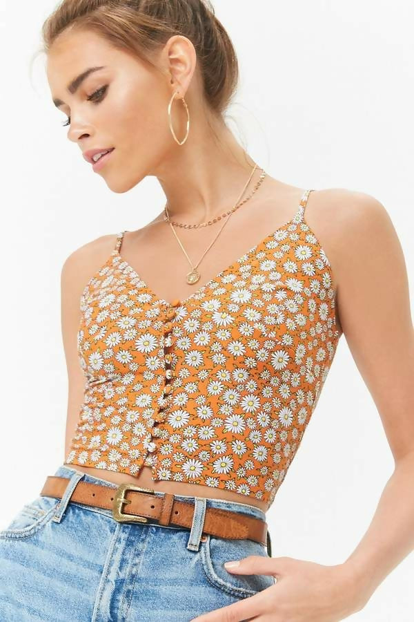 Daisy Print Cropped Cami