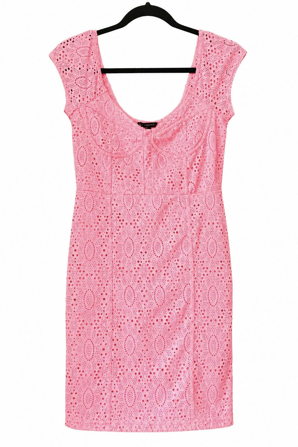 Forever 21 Pink Icing Knit Lace Overlay Bodycon Dress