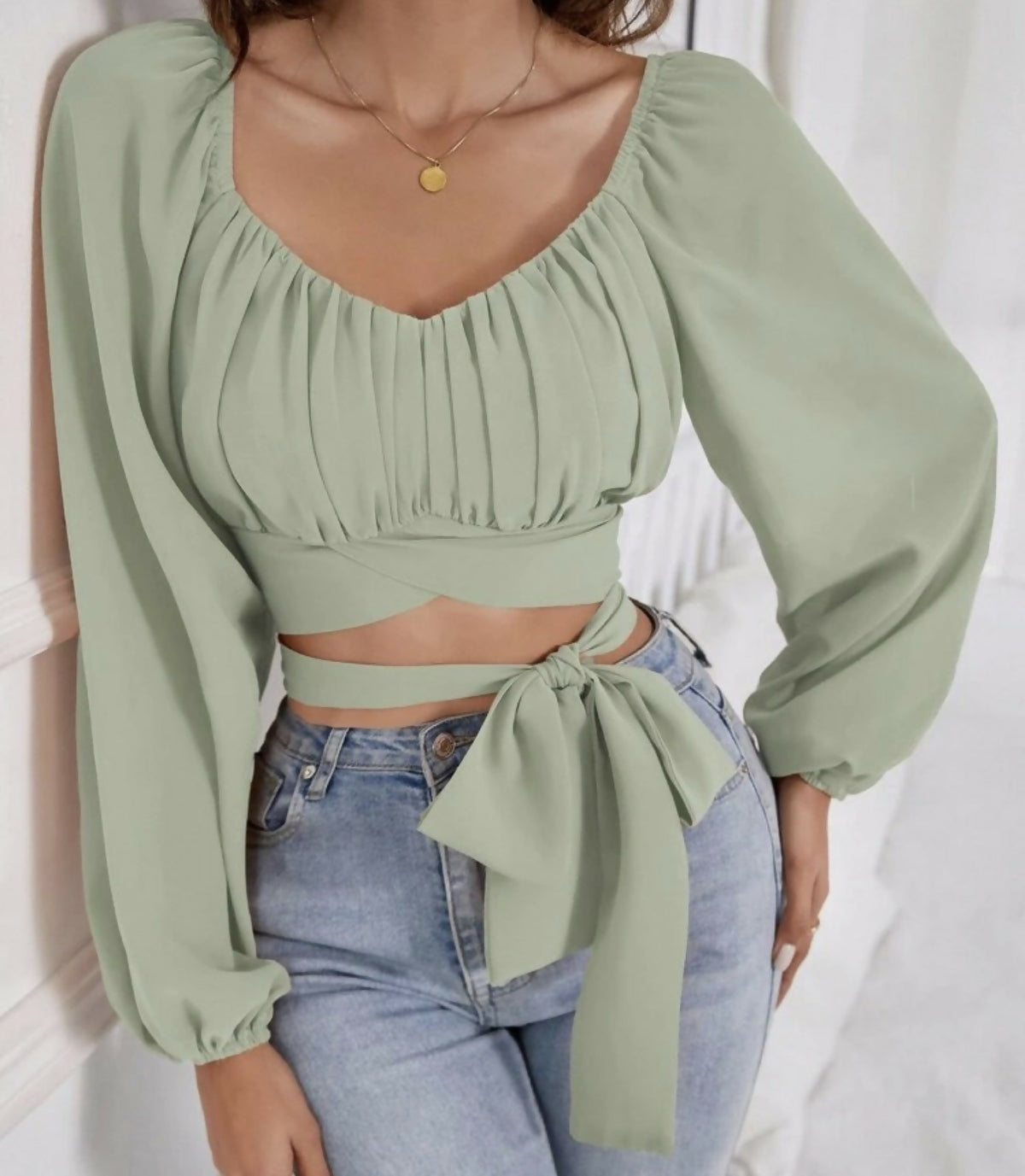 Tie Long Sleeve Top
