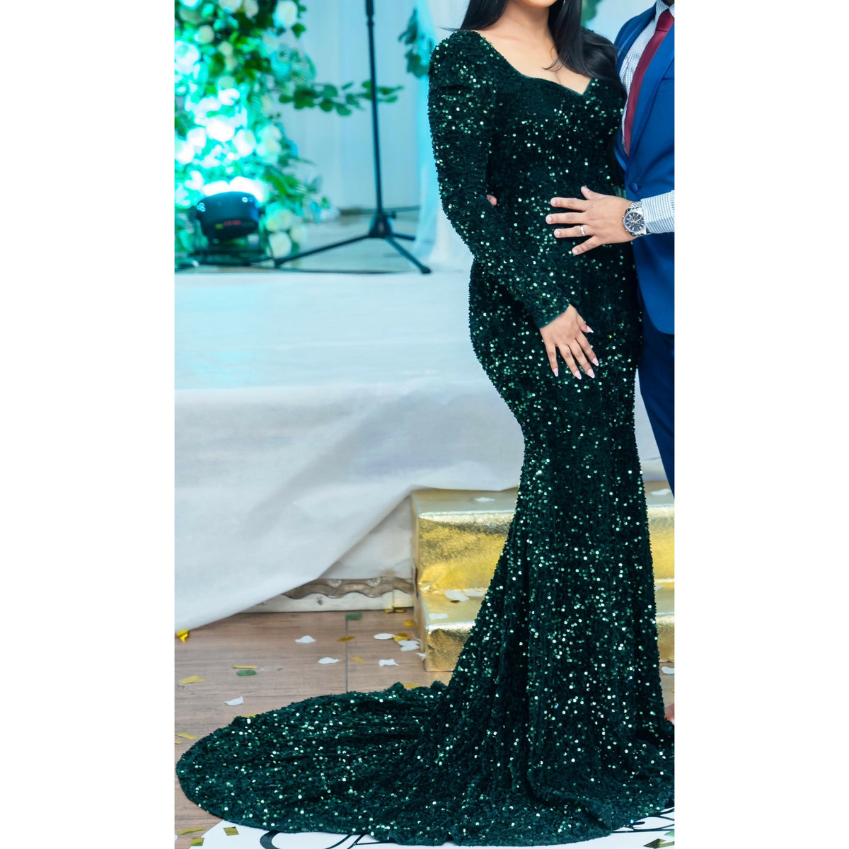 Green Sequin Formal Dress