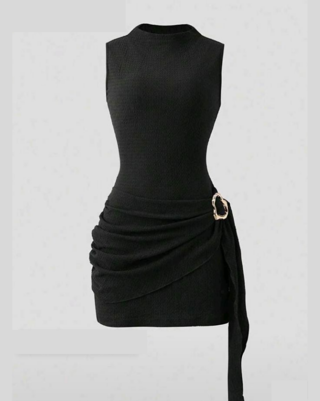 NEW Side Buckle Textured Dress
