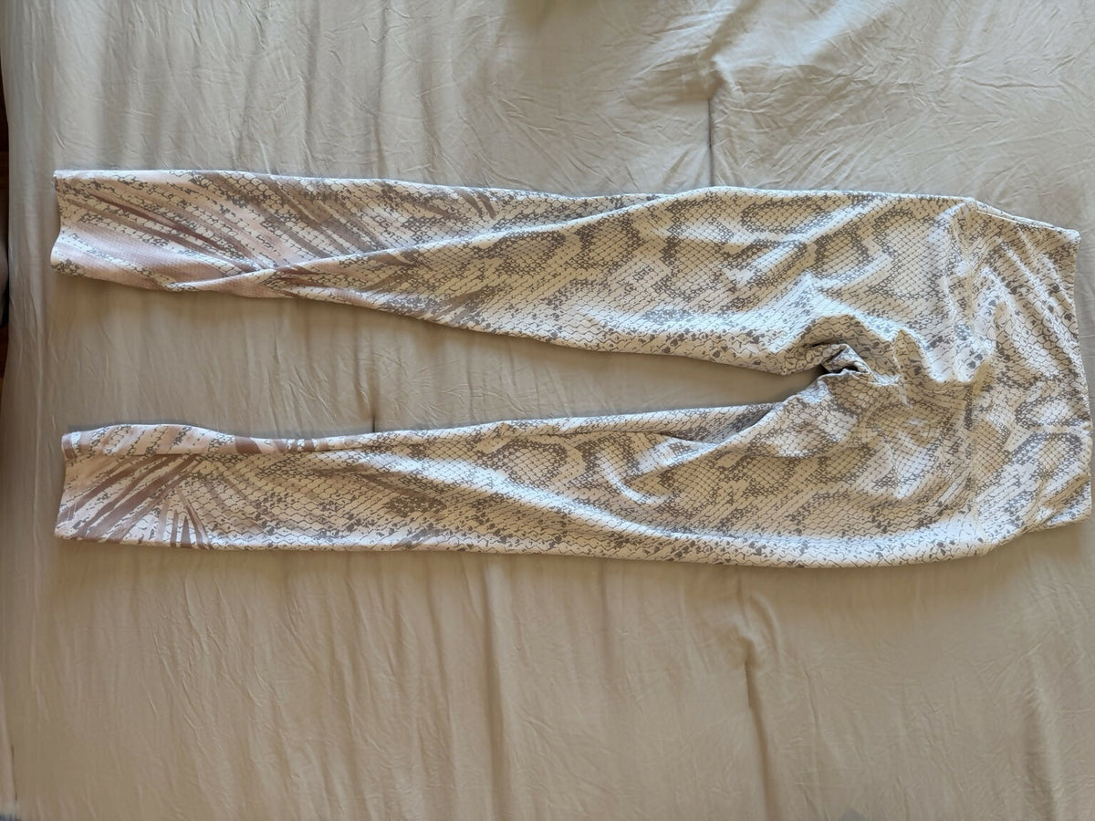 Onzie White Python Print High Waisted Leggings