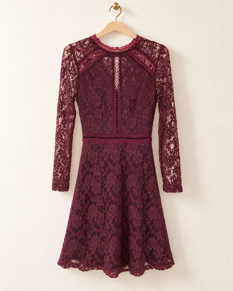 Bordeaux Lace Dress