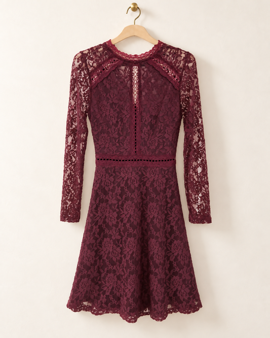 Bordeaux Lace Dress