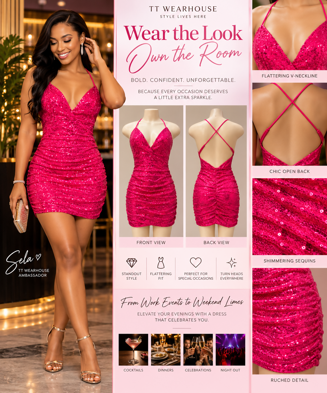 Hot Pink Shimmer Birthday Dress