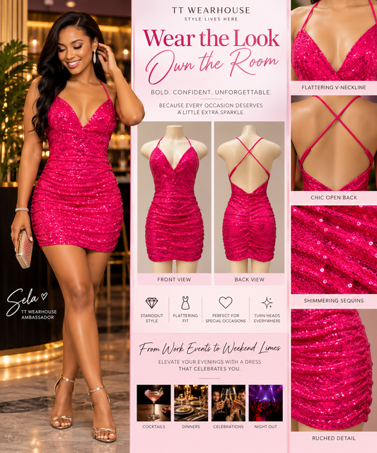 Hot Pink Shimmer Birthday Dress