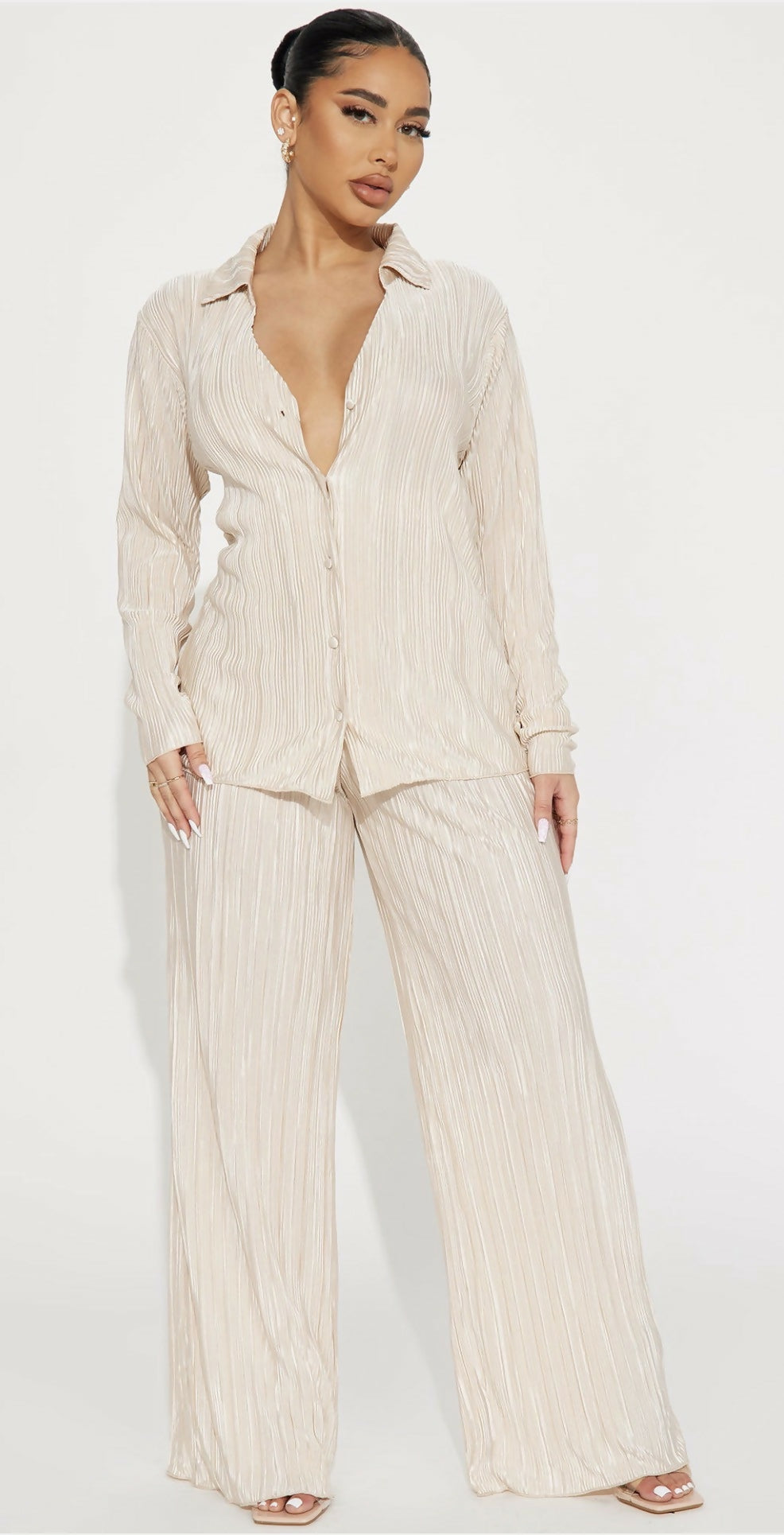 If It Plisse You Pant Set