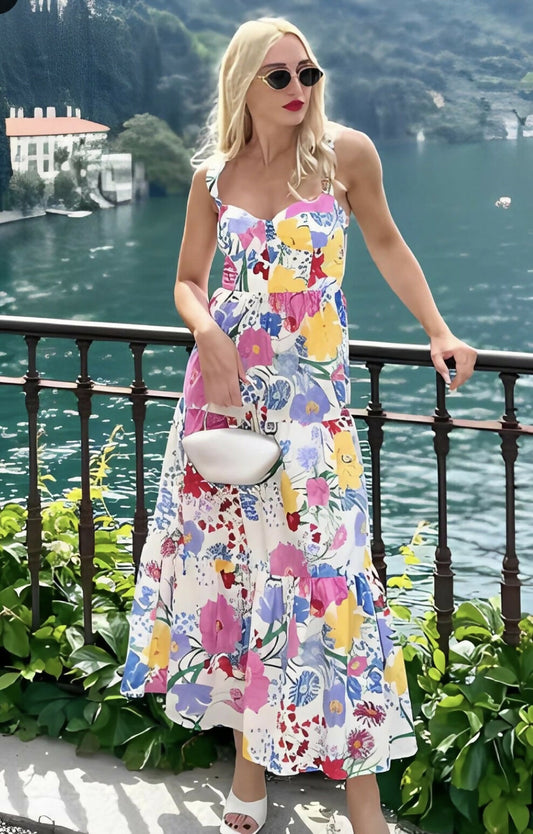 ZARA FLORAL PRINT MIDI DRESS
