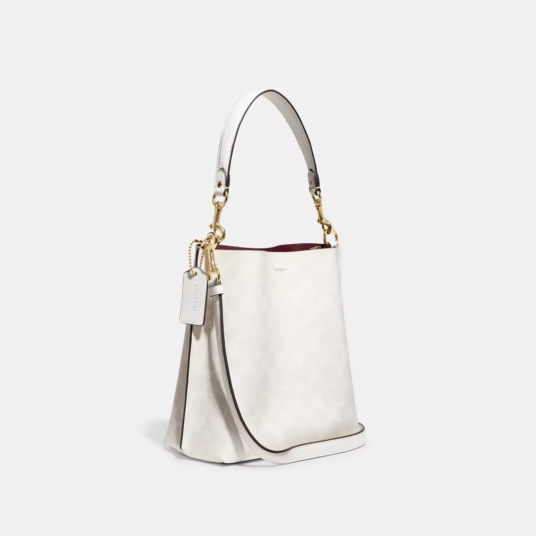 Coach Mollie Bucket Bag 22 in Signature Canvas Glacier White