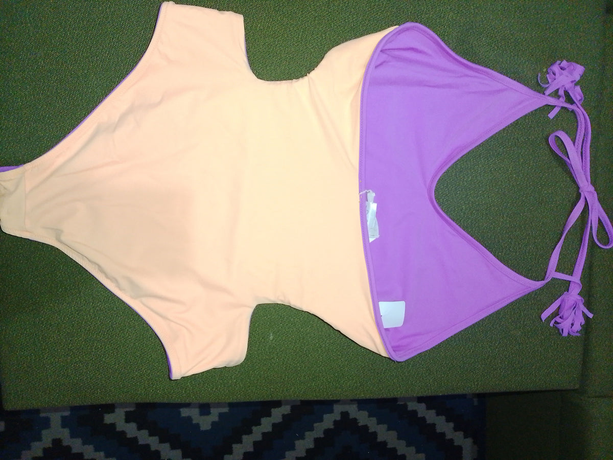 Jessica Simpson Purple/Peach Reversible Monokini