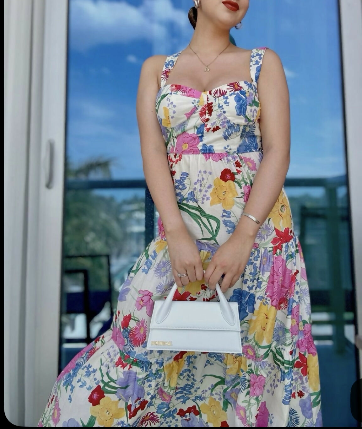 ZARA FLORAL PRINT MIDI DRESS