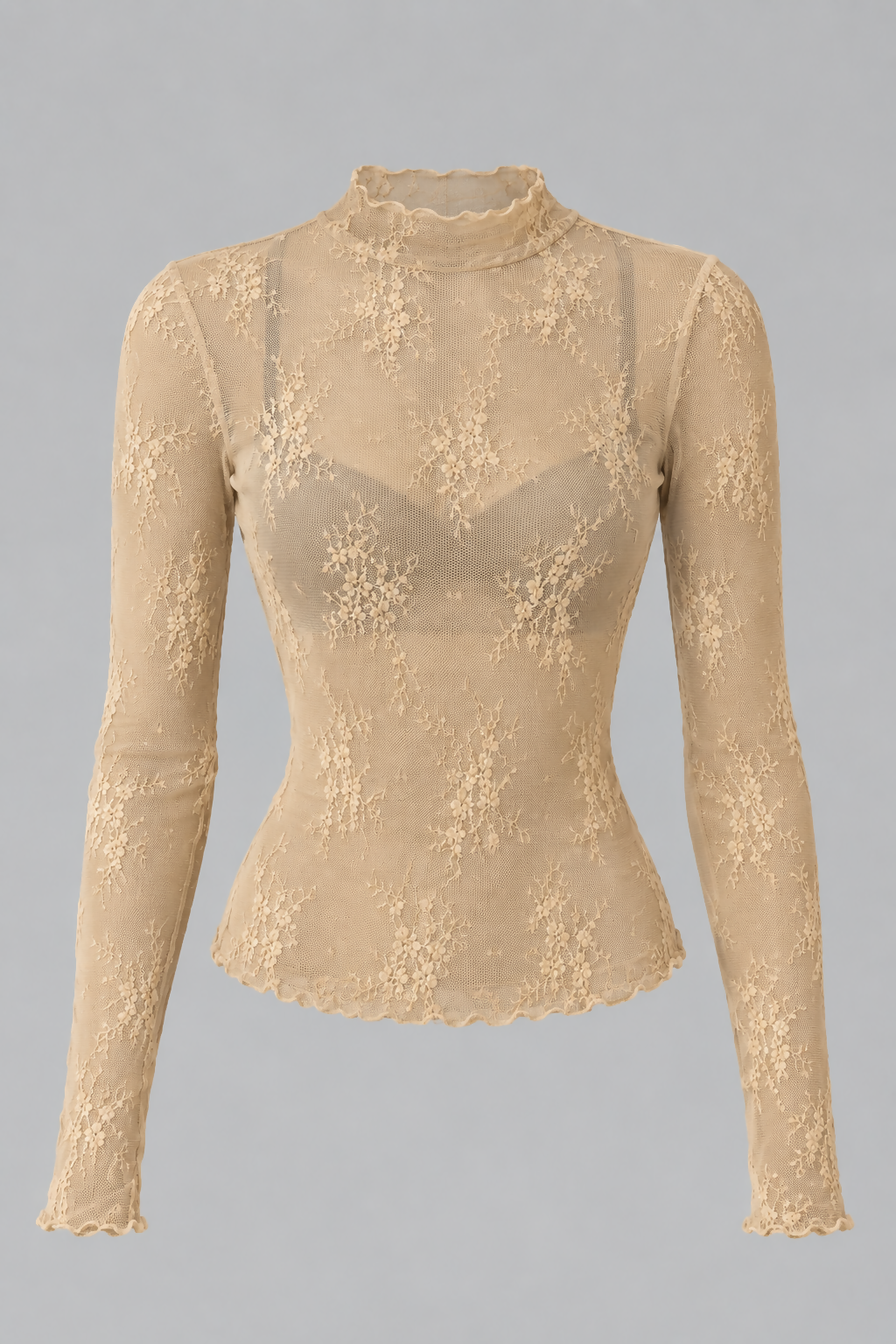 Women’s Patterned Lace Sheer Top