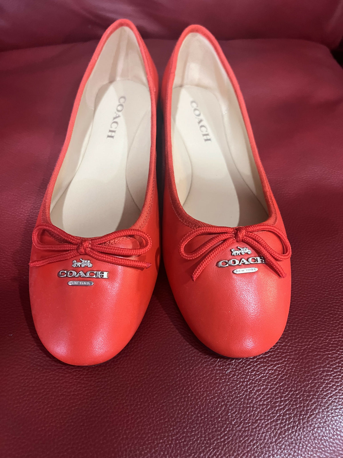 Red Coach ballet flats