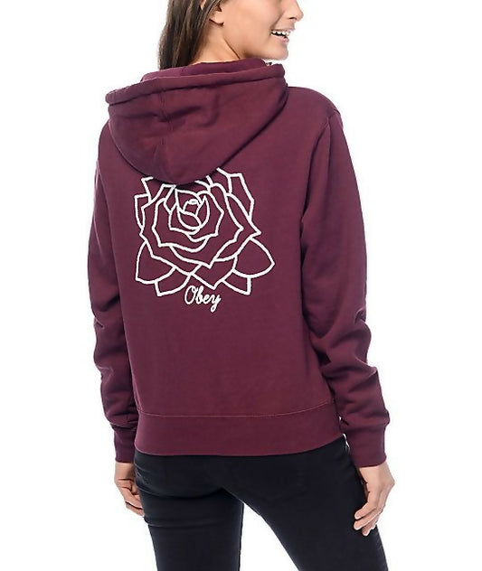 OBEY Burgundy Rose Graphic Hoodie