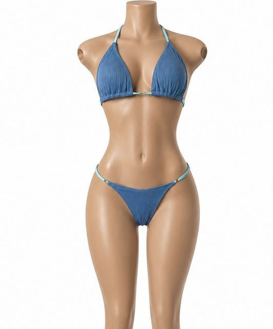 Bahamas Ribbed Tie Bikini Set
