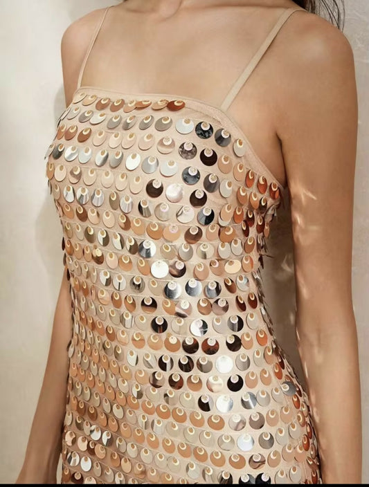 (NEW) Sequined Slim-Fit Dress