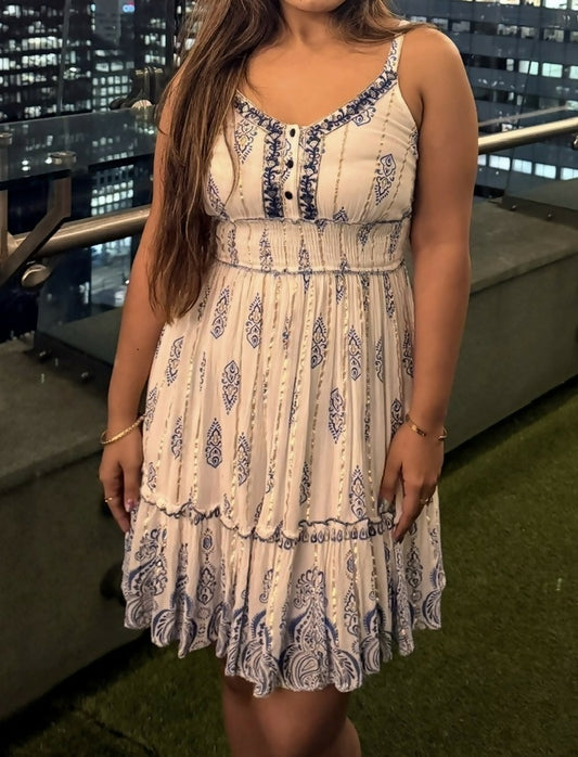Boho Paisley Gold striped dress