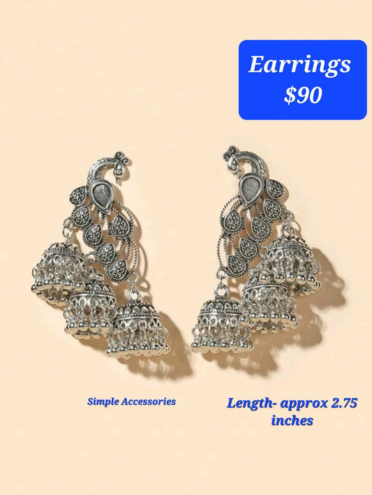 Peacock Jhumka Earrings
