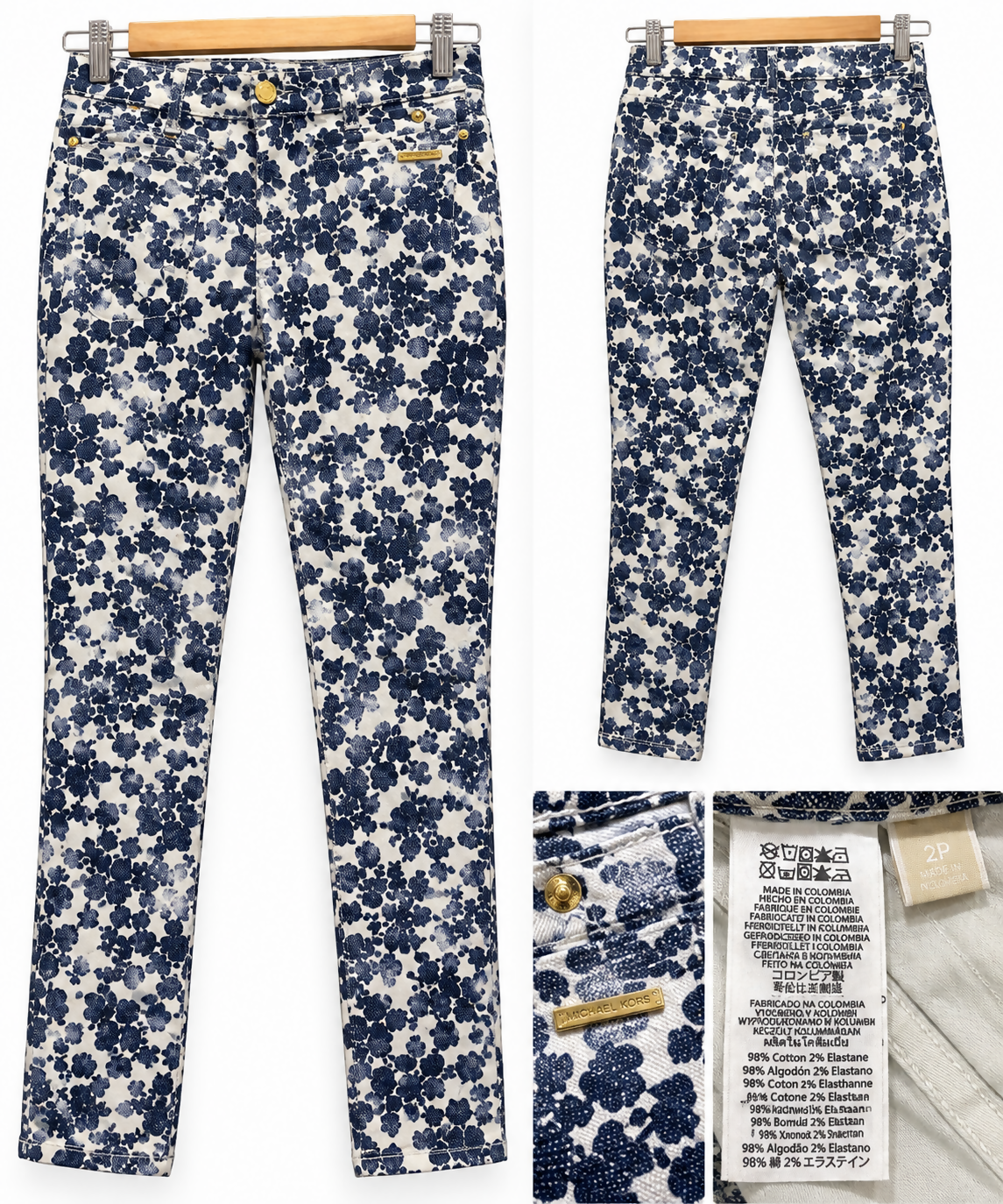 Michael Michael Kors Women’s Floral Print Jeans – Size 2P (Petite) | Never Worn