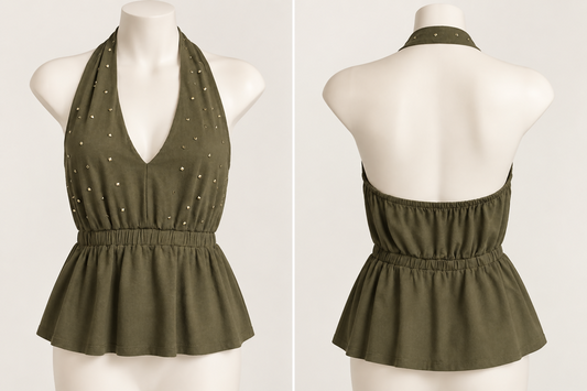 Bebe Green Halter Top