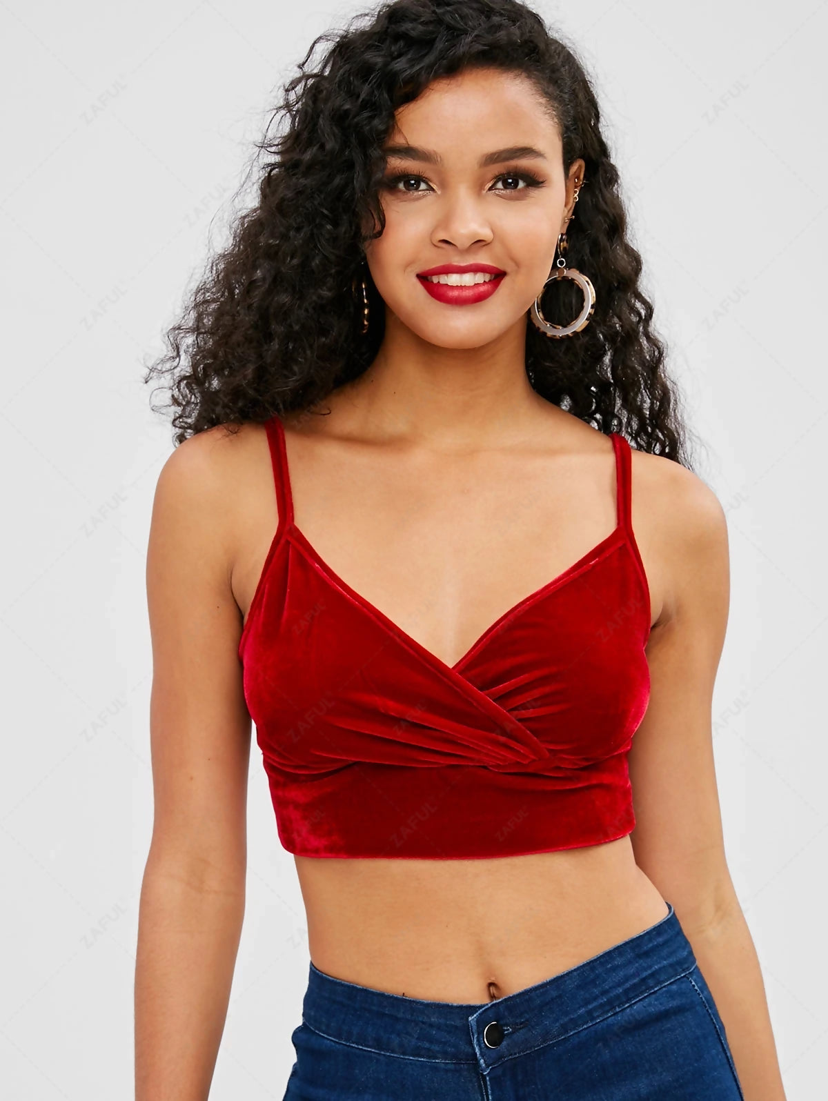 Crossover Velvet Cami Top