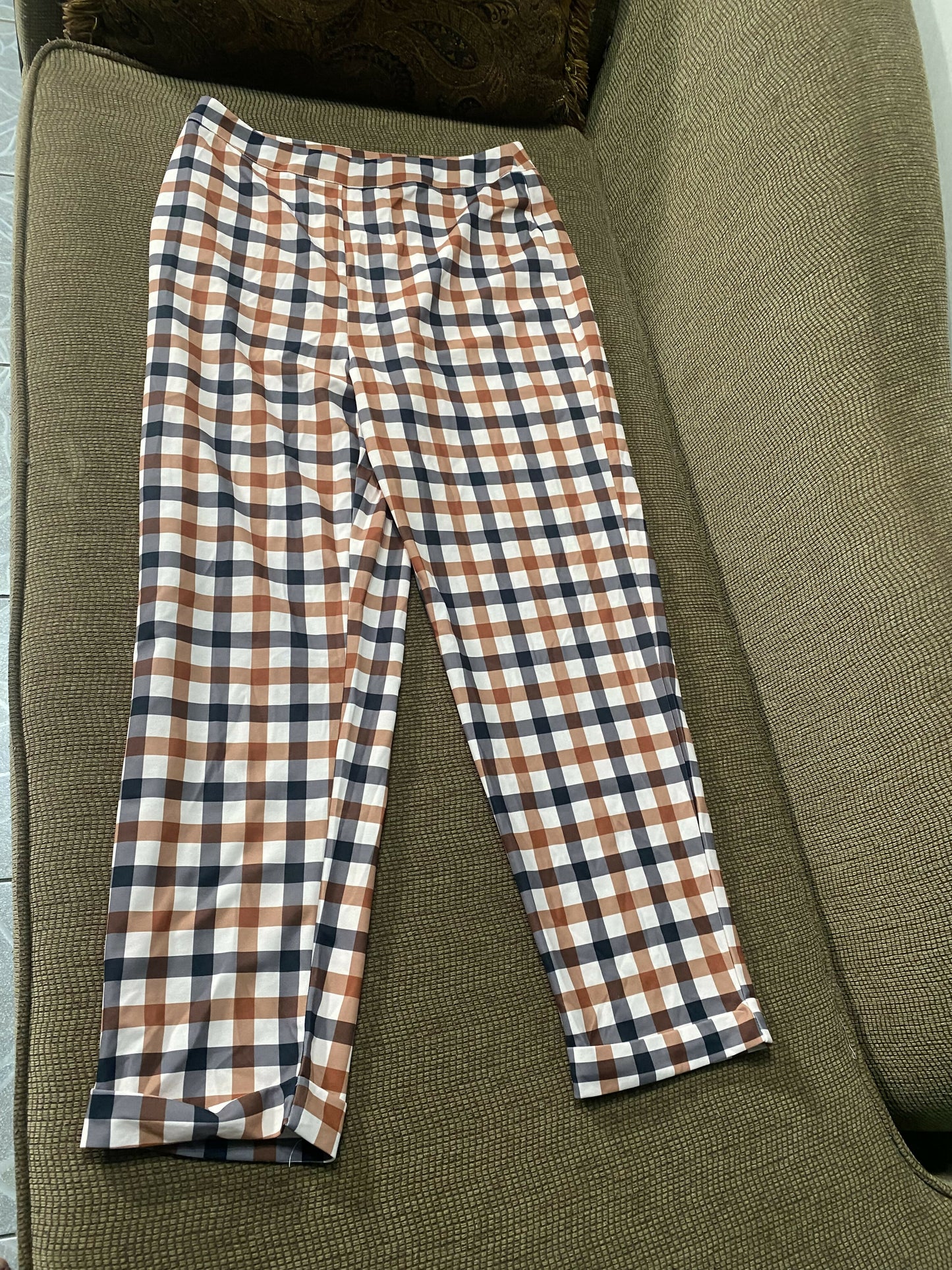 Plaid brown pants
