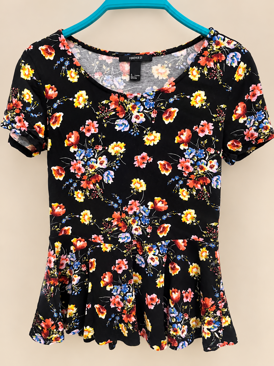 Forever 21 Floral Peplum Top – Size Small