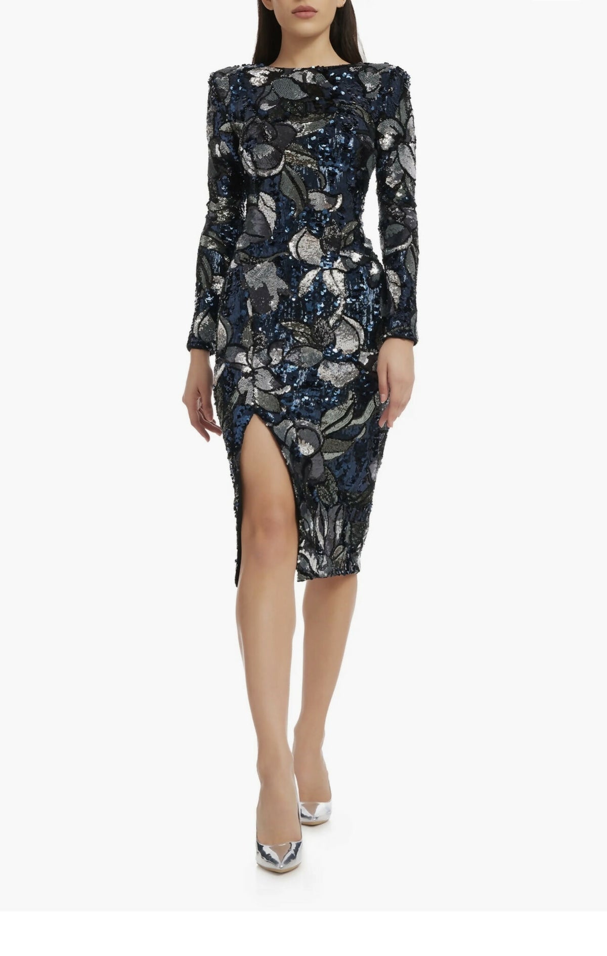 DRESS THE POPULATION NATALIE MIDI DRESS
