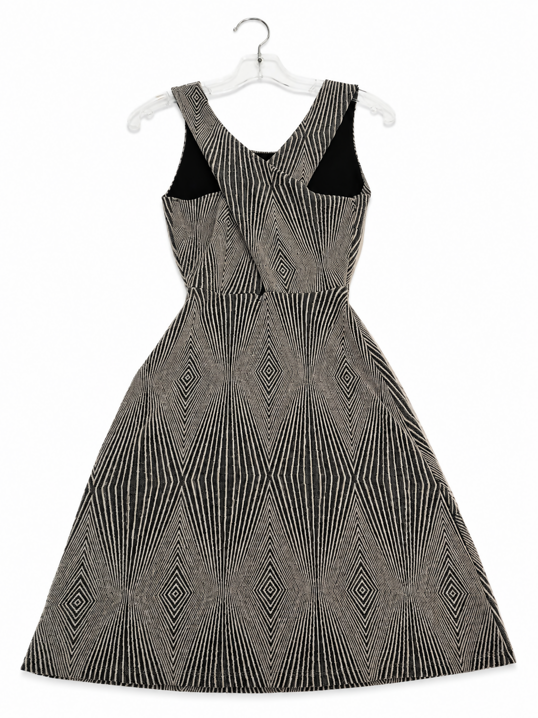 Brown Abstract Pattern A-Line Dress