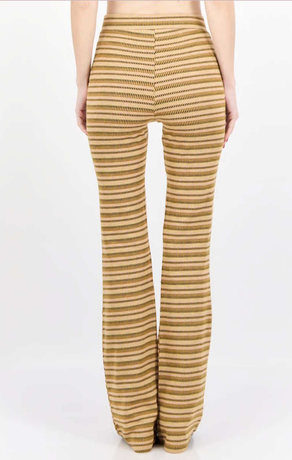 Bershka Striped Knit Flare Trousers