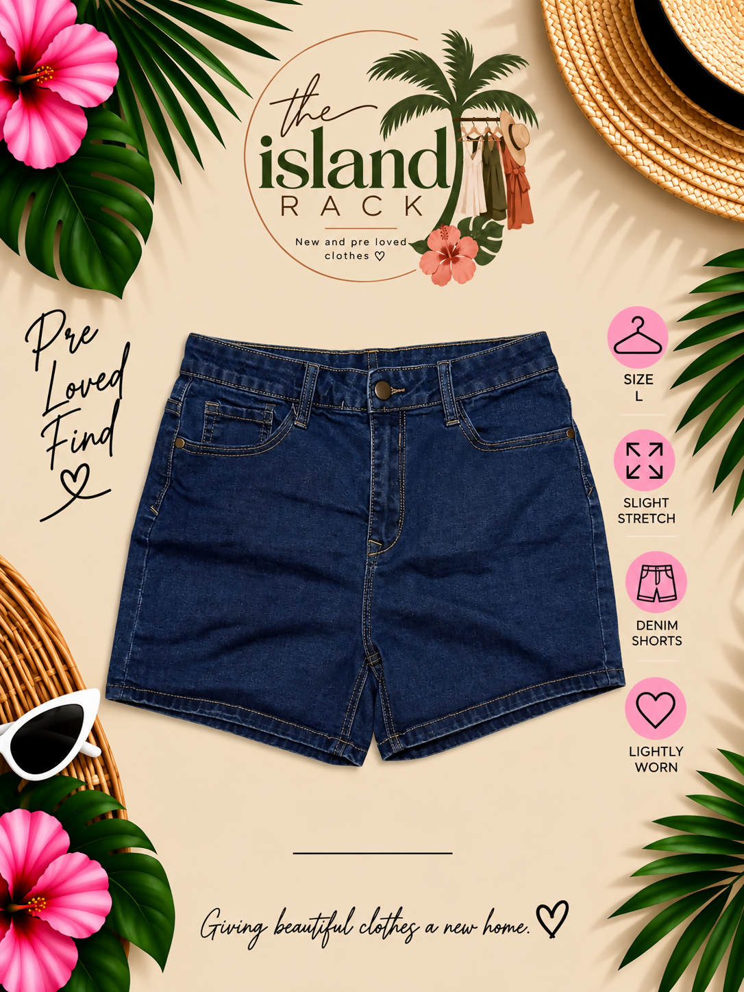 FashionNova Dark Wash High-Waisted Denim Shorts