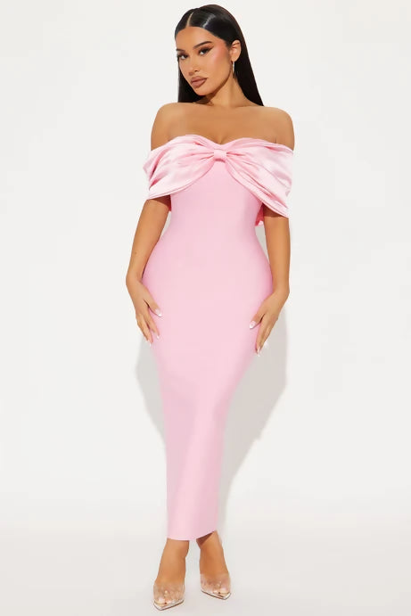 Pretty Privilege Bandage Midi Dress - Pink