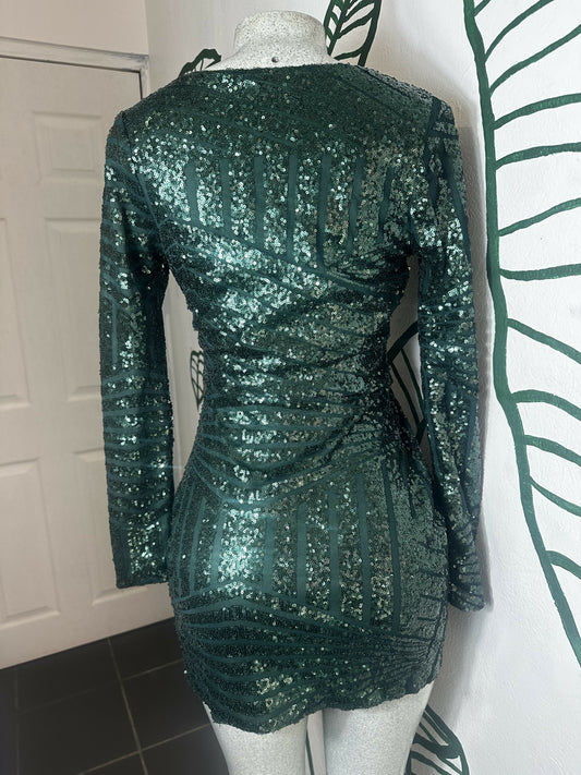 Emerald Green Sequin Dress