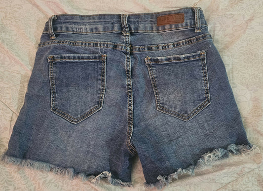 Ruffle Hem Denim Shorts