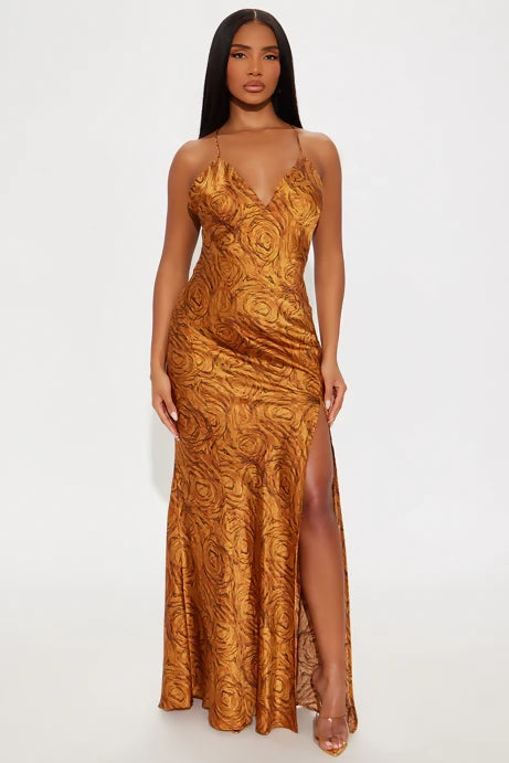 All Spice Satin Maxi Dress