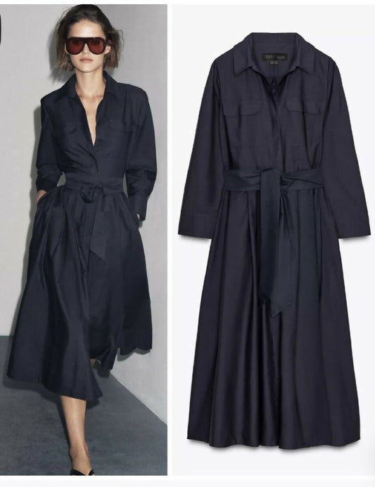 ZARA ZW COLLECTION POPLIN SHIRT DRESS