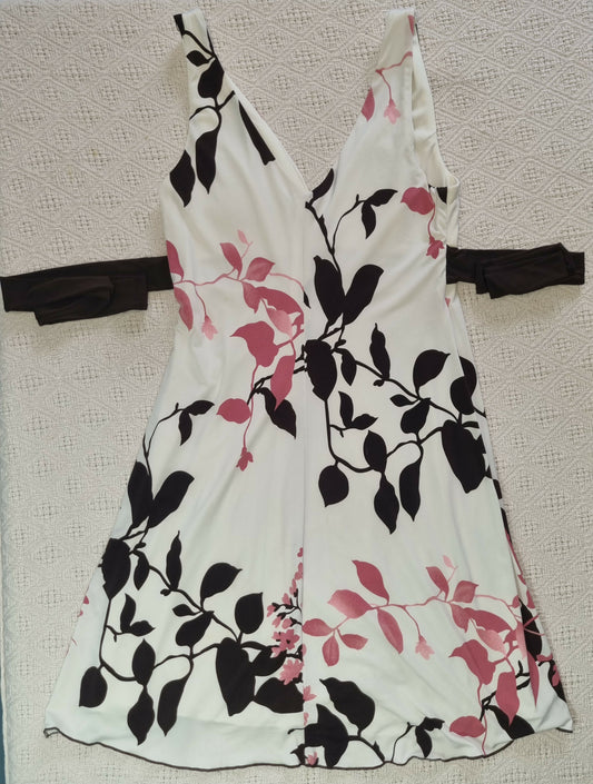 Speckless Floral Dress with Ribbon Tie